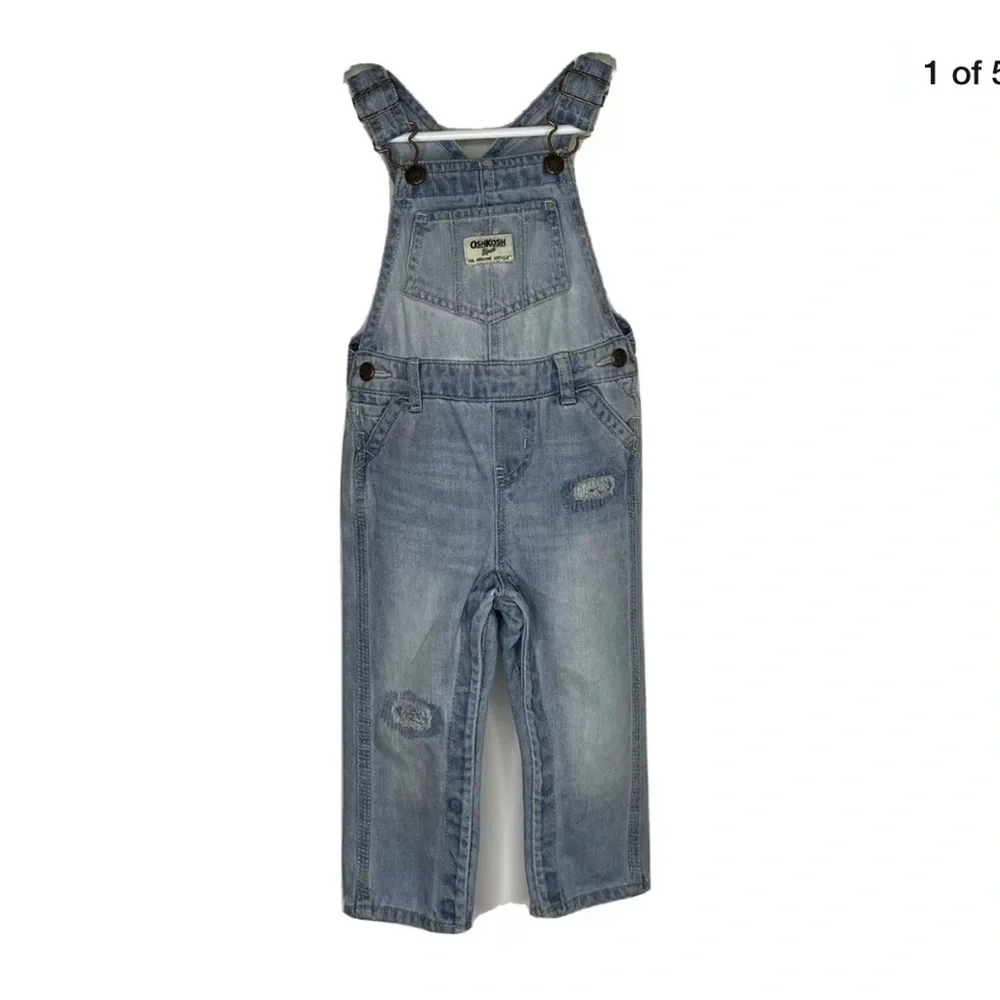 Oshkosh Girls Denim Overalls Size 18 mths